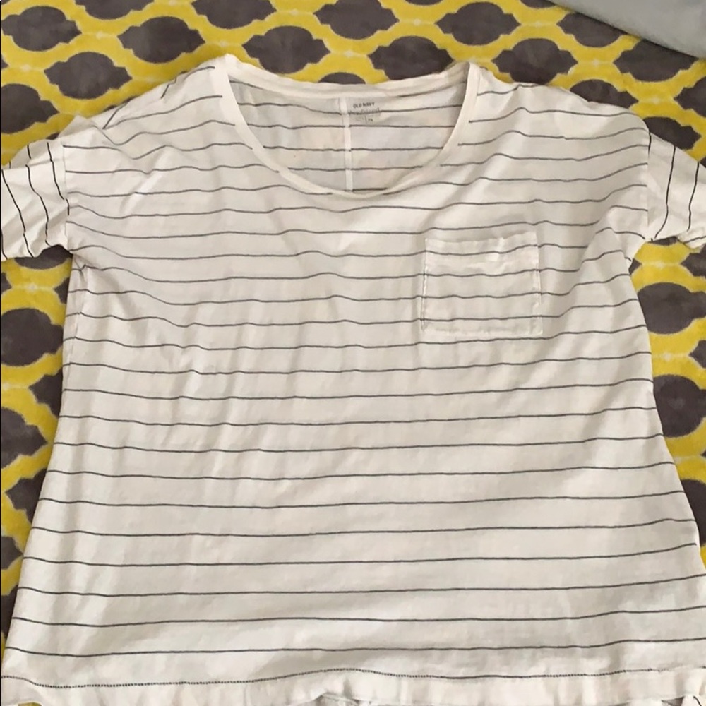 White and blue boyfriend shirt from old navy
